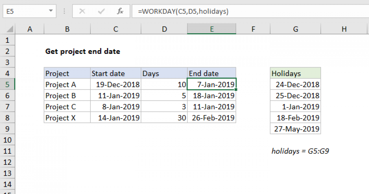 Calendar End Date Calculator